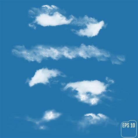 Premium Vector Set Of Realistic Clouds On A Sky Blue Background