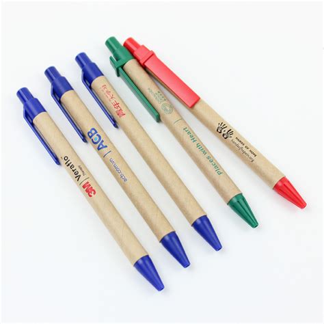 Promotional Eco Friendly Customized Recycled Kraft Paper Ball Pens Logo