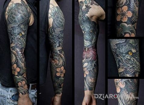 Tatua Smok W Kwiatach Autor Warlock Dziarownia Pl