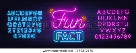 Fun Fact Neon Sign On Brick Stock Vector Royalty Free