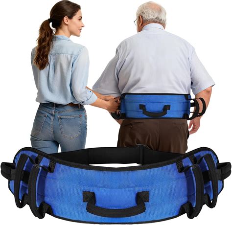 Rhino Valley Gait Belt Transfer Belt For Senior With 7 Handles Lift