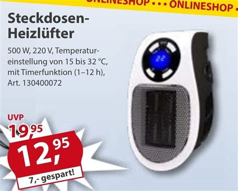 Steckdosen Heizlüfter Angebot bei Sonderpreis Baumarkt