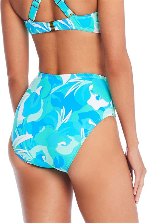 Summer Escapes Tie Front High Waist Bikini Bottom Bleu Rod Beattie