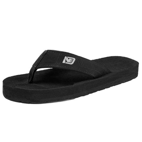 Wotte Mens Flip Flops Comfortable Thong Sandals Lightweight Summer Beach Sandals Black Size 11