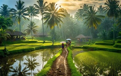 Premium AI Image | The rice terraces of ubud bali