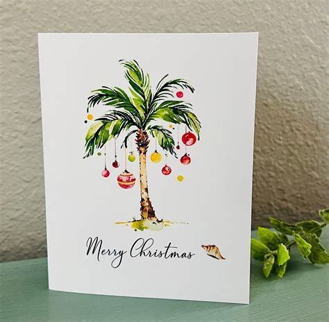 Tropical Christmas Cards Personalized Christmas Cards Palm Tree Christmas Cards Florida