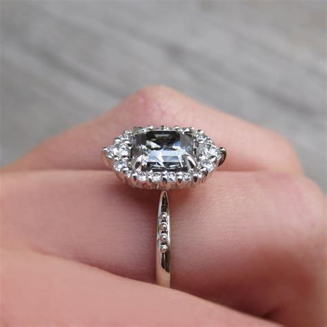 Rosalind Asscher Grey Moissanite 163ctw Kristin Coffin Jewelry