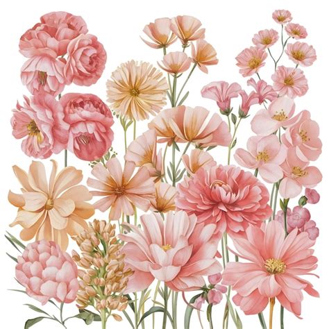 Premium Vector Delicate Rosy Pink Watercolor Arrangements