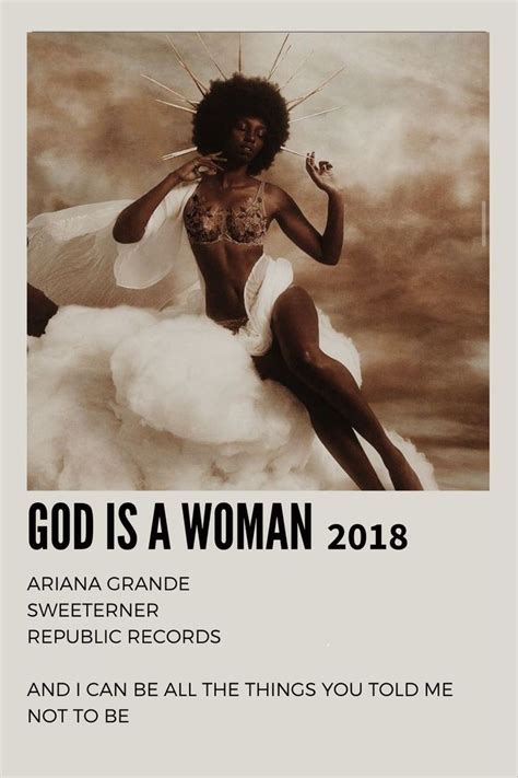 God Is a woman poster | Nombres de canciones, Póster de música, Canciones