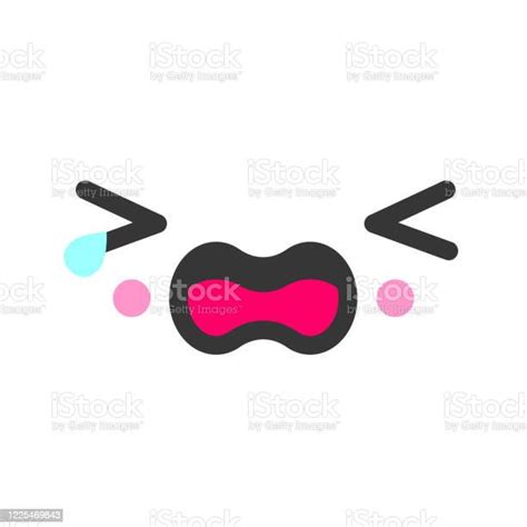 흐느끼는 가와이 귀여운 감정의 얼굴 이모티콘 벡터 아이콘 감정에 대한 스톡 벡터 아트 및 기타 이미지 감정 개체 그룹