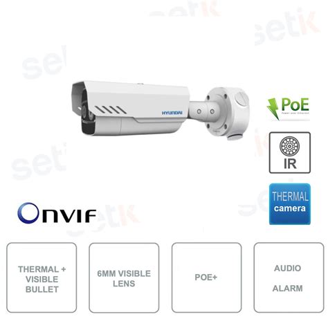 HYU 555 Hyundai THERMAL VISIBLE Outdoor Bullet Camera PoE ONVIF