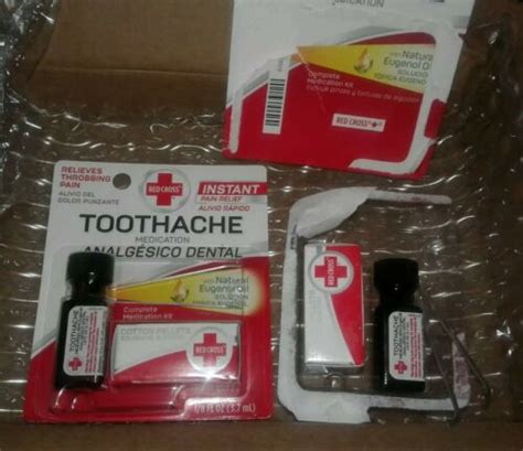 Red Cross Toothache Medication Kit ~ Instant Pain Relief ~ Eugenol Oil 785525972055 Ebay