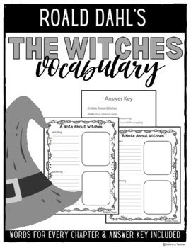 The Witches By Roald Dahl Vocabulary By Katie Is A Teacher TPT