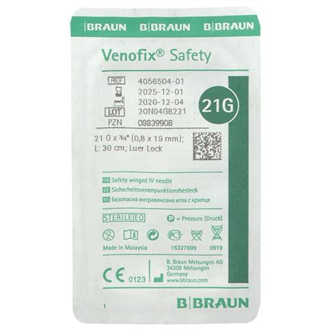 Venofix Safety Venenpunkt 21 G 0 8x19 mm 30 cm grün 1 St Shop Apotheke