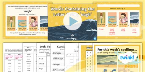 Planit Spelling Year Letter String Ough Spelling Pack