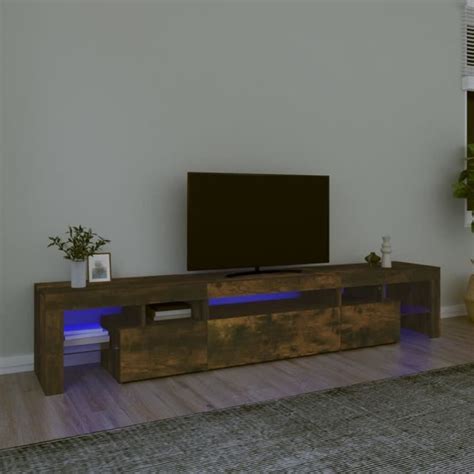 Moh Meuble Tv Avec Lumi Res Led Ch Ne Fum Cik