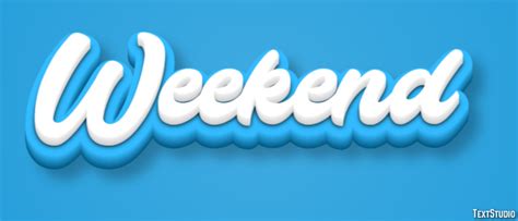 Weekend Text Effect And Logo Design Word