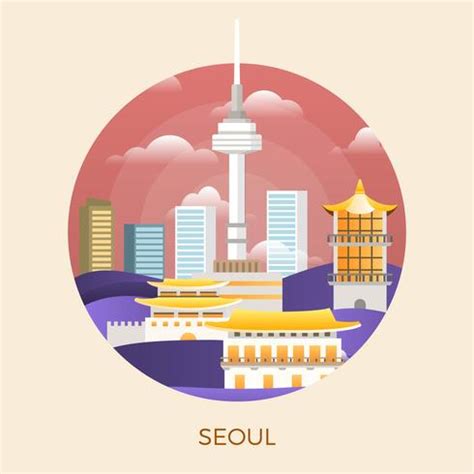 Flat Modern Seoul City Vector Illustration Vector Art At Vecteezy