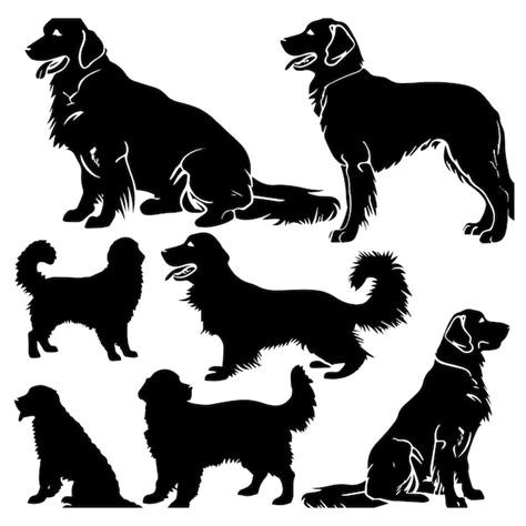 Premium Vector Golden Retriever Silhouette Vector Illustration