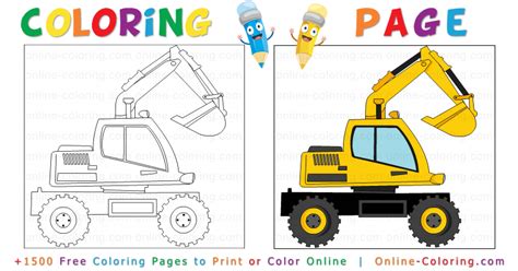 Free Excavator Coloring Pages