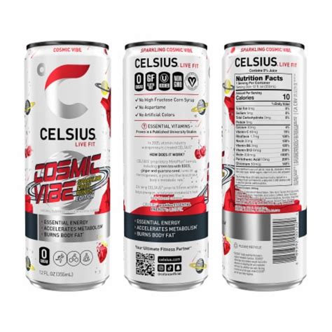 CELSIUS Sparkling Cosmic Vibe Energy Drink Can 12 Fl Oz Smiths