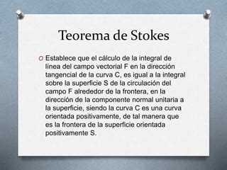 Teoremas De Stokes Y Gauss Ppt