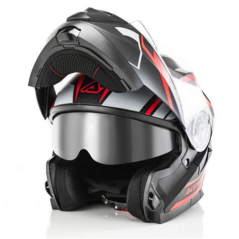 Casco Moto Modulare Acerbis Doppia Visiera Serel Multi Nero Rosso Grigio Vendita Online