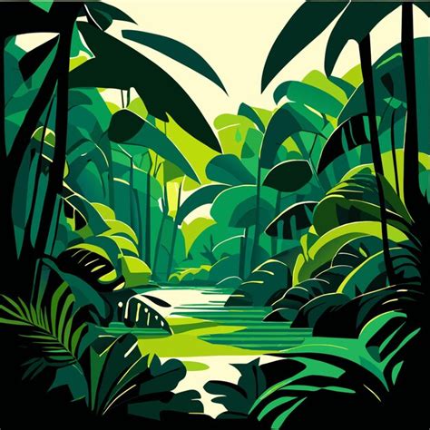 Ilustra O Vetorial De Floresta Tropical Ou Floresta Tropical Em Cena