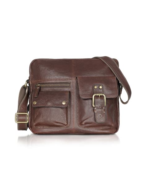 Lyst Fossil Decker Leather Commuter Satchel Bag In Brown For Men