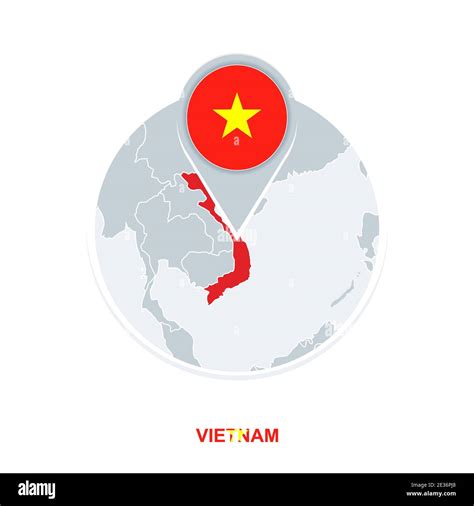 Mapa Y Bandera De Vietnam Icono De Mapa Vectorial Con Vietnam