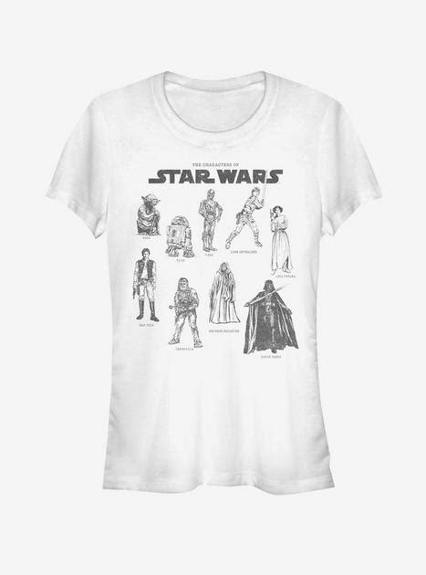 Star Wars Character Chart Girls T Shirt White Hot Topic