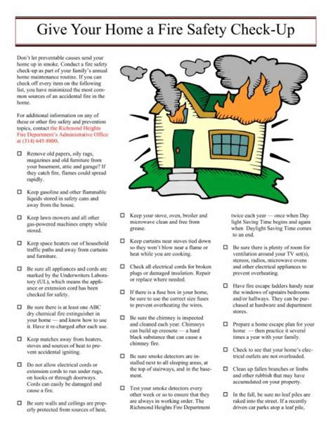 Richmond Heights Fire Department: Fire Safety Checklist