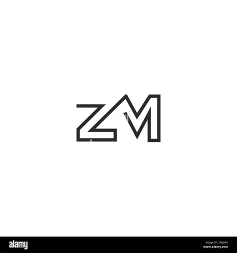 Alphabet Letters Initials Monogram Logo Zm Mz M And Z Stock Vector