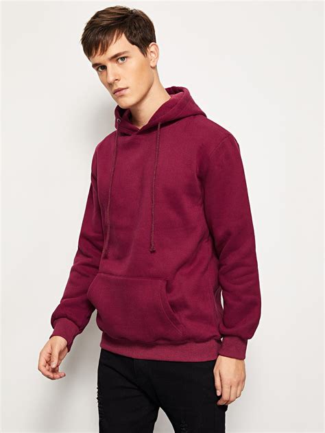 Men Solid Hooded Sweatshirt Hooded Sweatshirts Mens Sweatshirts