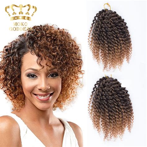 3pcsset Ombre Kanekalon Braiding Hair Afro Kinky Twist Hair Crochet Braids Synthetic Marlybob