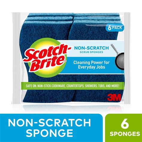 Scotch Brite 6 Pack Cellulose Sponge With Scouring Pad At