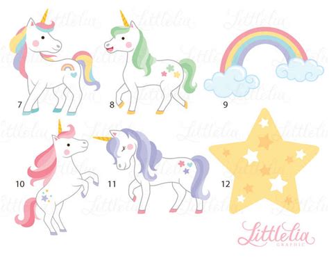 Unicorn Clipart Magical Clipart 17010 - Etsy