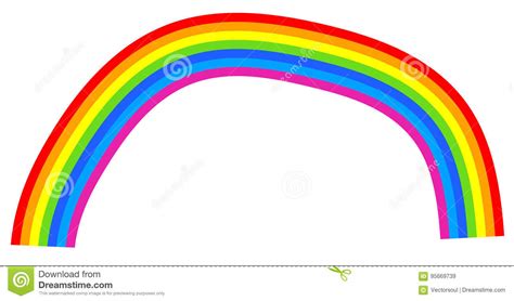 Abstract Rainbow Element On White Simple Cartoon Style Rainbow Stock