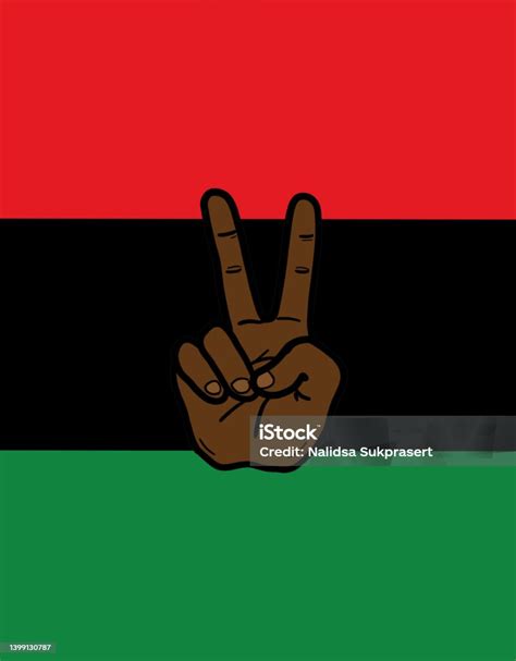 Pan African Flag Juneteenth Black Freedom Liberation Stock Illustration