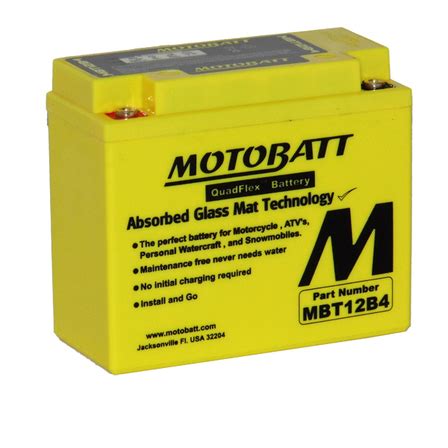 MBT12B4 Motorcycle 12v QUADFLEX AGM BATTERY The Battery Cell