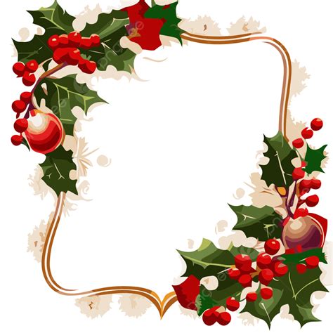 Transparent Christmas Border Vector, Sticker Clipart The Frame Is Decorated With Christmas ...