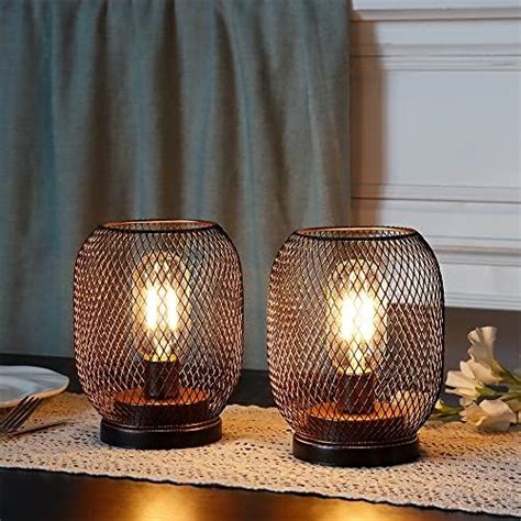 Jhy Design Lot De Lanternes Led En Forme De Cage En M Tal Aliment Es