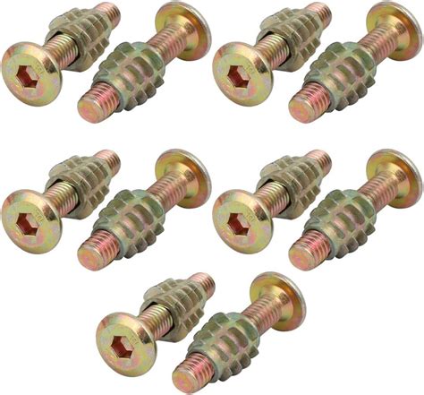 Uxcell 10pcs Furniture Connecting Fitting M6x30mm Hex Socket Drive Bolt W Wood