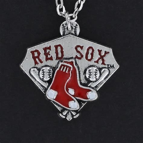 Boston Red Sox Necklace Pewter Charm On A Free Plated Chain Etsy