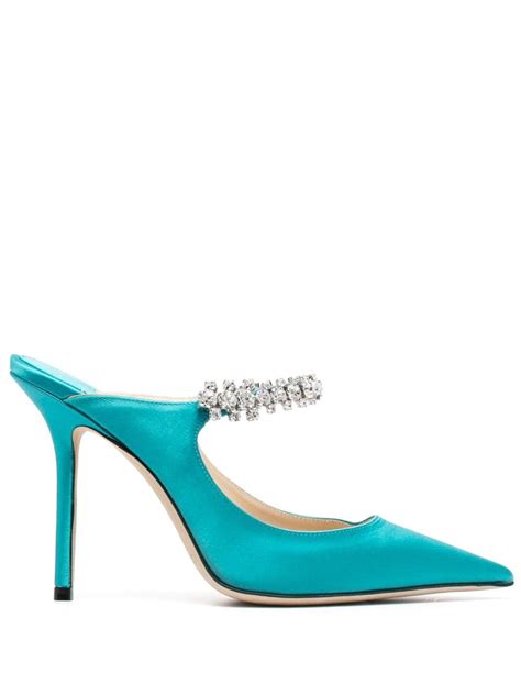 Jimmy Choo Bing Mm Crystal Embellished Mules Farfetch