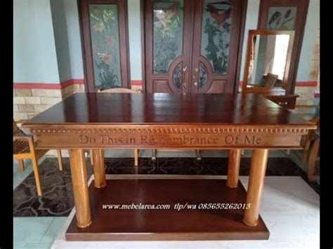 Meja Altar Gereja Minimalis Jati Desain Simple Modern Mebelareajepara