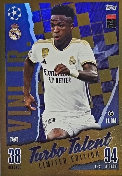 Topps Match Attax 23 24 VINI JR TURBO TALENT Gold Limited Edition