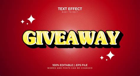 Premium Vector Giveaway Editable Text Effect