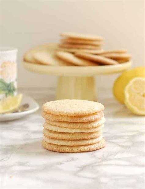 Crisp Lemon Thin Cookies Recipe In 2020 Lemon Cookies Recipes Cookie Thins Recipe Citrus