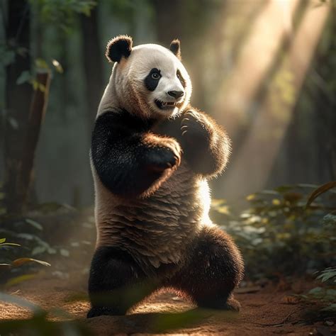 Um Urso Panda Rosto E Bra Os Preto E Branco Foto Premium